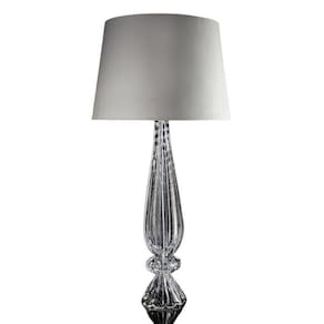 Abajour Em Cristal Murano Transparente - São Marcos 77Cm
