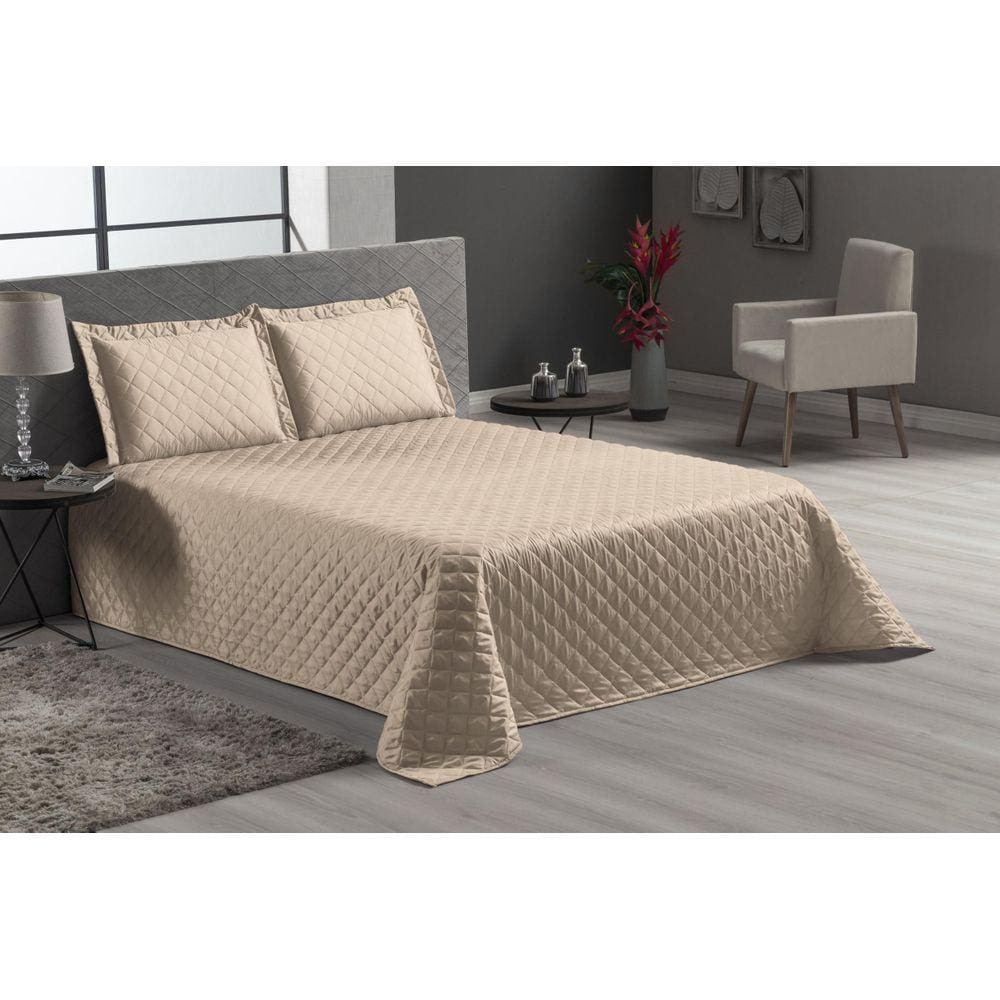 Jogo De Cama Queen Cobre Leito 4 Peças Avelã