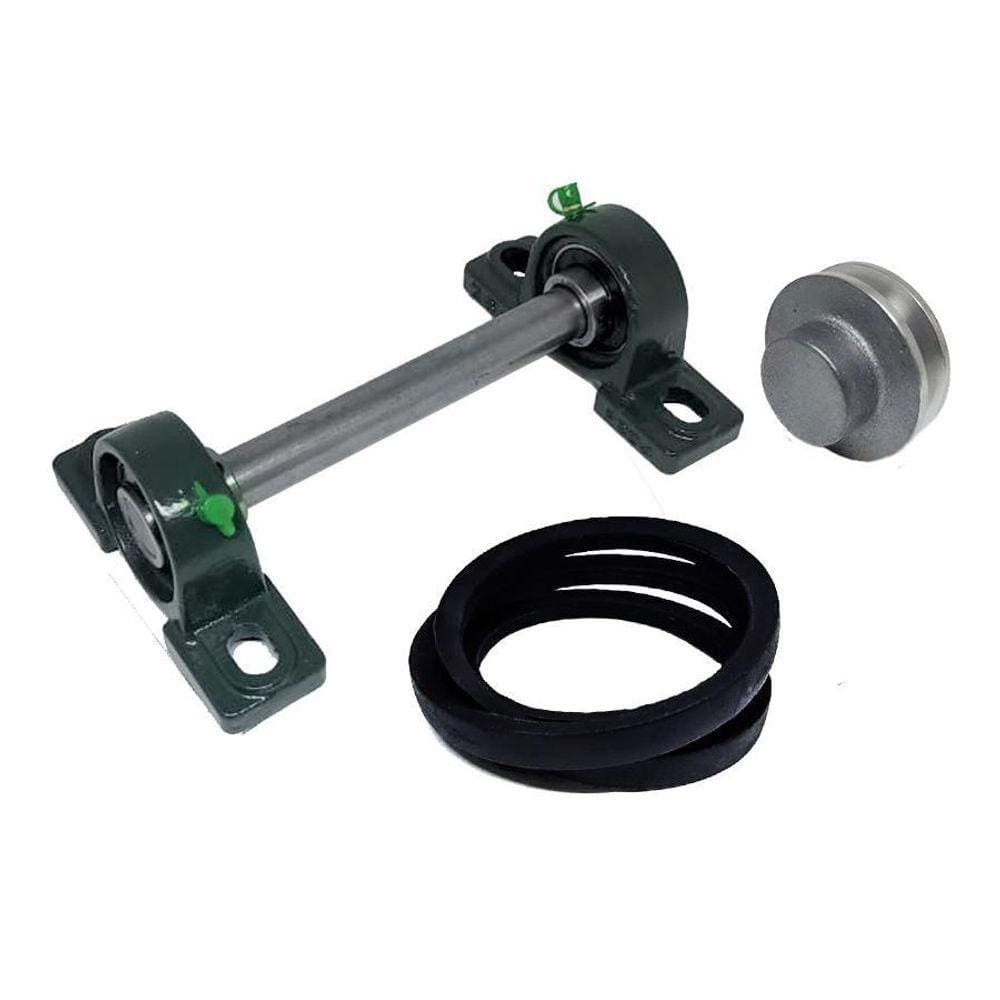 Kit Completo 25Mm Mancal Pedestal Eixo 50Cm Polia Correia