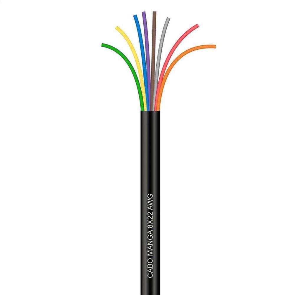 Cabo Manga 8X22 Awg - Sem Blindagem Preto - 50 Metros