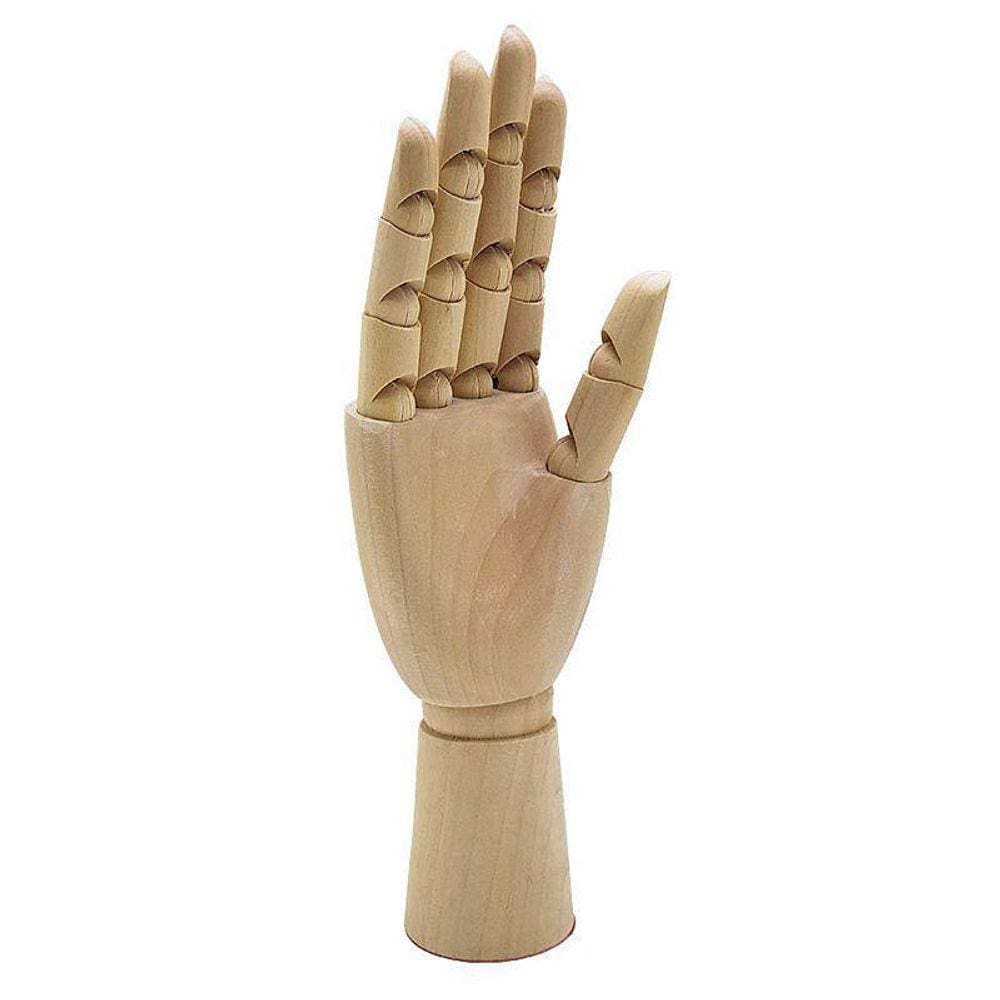 Mão Manequim Articulada De Madeira 25 Cm Direita