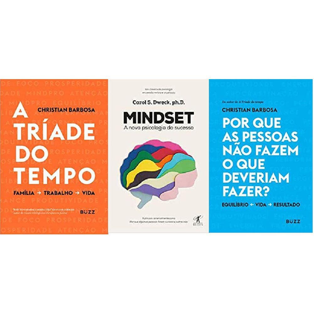 Kit 3 Livros A Tríade Tempo + Mindset + Por Que As Pessoas