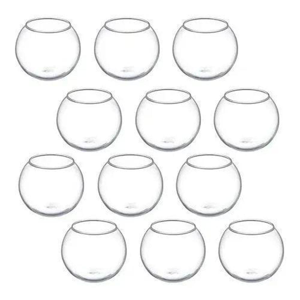 Kit 15 Vaso Vasinho Aquário Castiçal Redondo De Vidro 750Ml