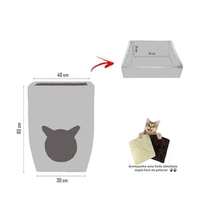 Vaso De Planta Com Caminha De Gato Pet Cat Cave 60X40 Cm