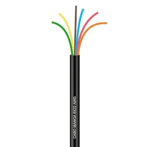 Cabo Manga 6X22 Awg - Sem Blindagem Preto - 10 Metros
