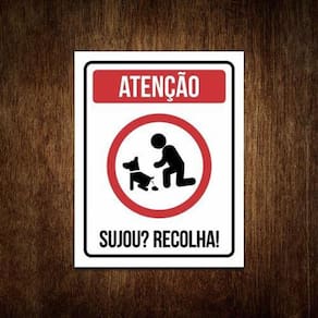 Kit 5 Placas Limpe Fezes Sujou Recolha Coco Cachorro