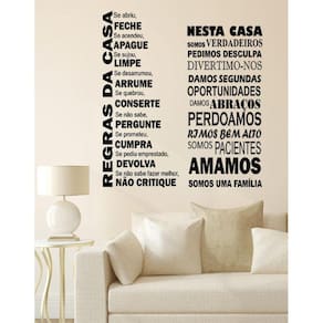 Adesivo Decorativo Frase Regras Da Casa E Regra Da Casa
