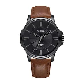 Relógio Masculino Yazole 332 Total Black Pulseira Marrom