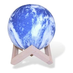 Luminária Lua Cheia 3D Abajur Touch 15Cm Cores Touch Lua