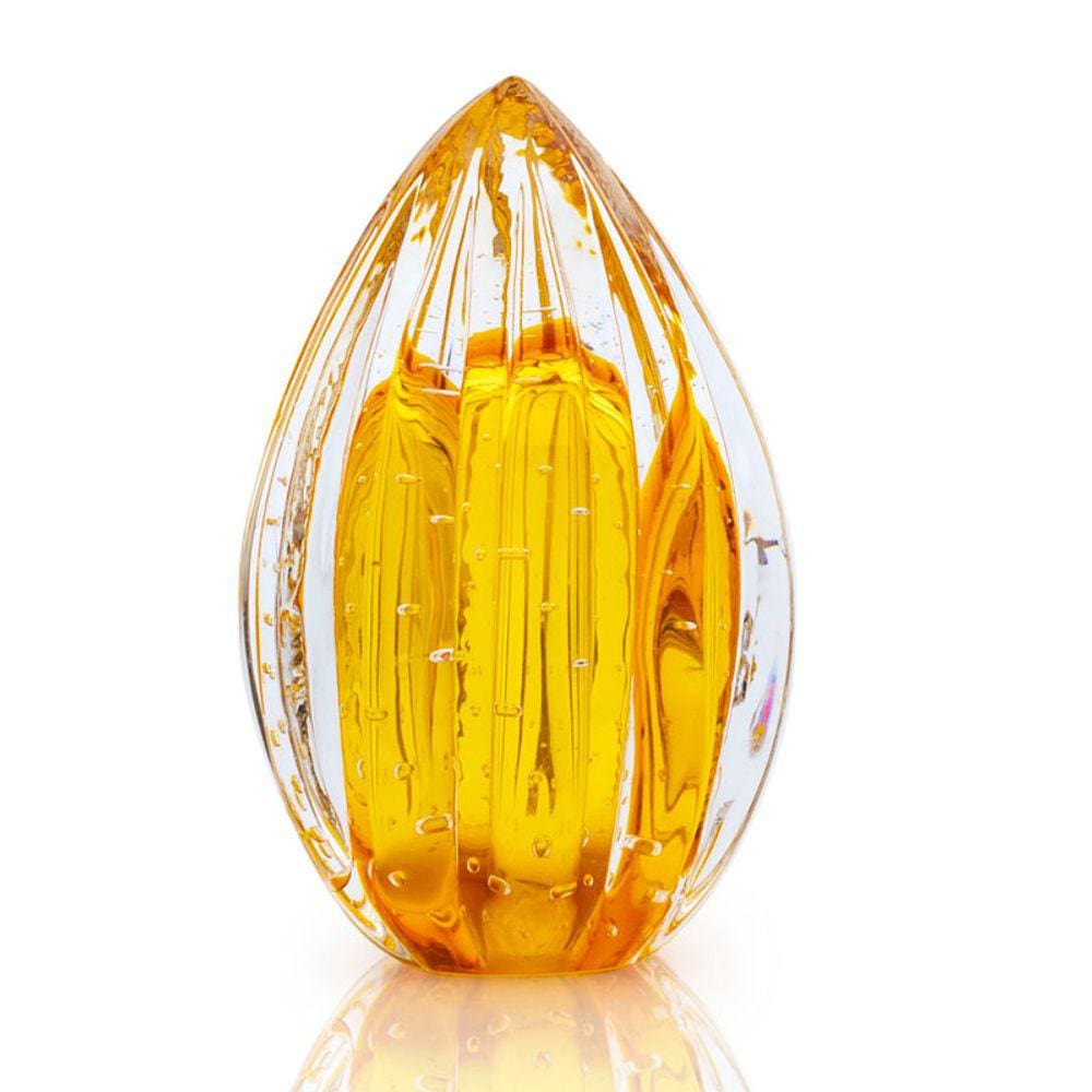 Vaso Pinha Em Cristal Murano Âmbar São Marcos