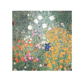 Quadro Jardim Florido Gustav Klimt Flores Canvas 80X80Cm