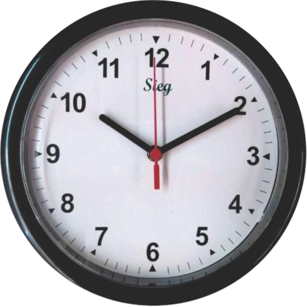 Caixa Com 10 Unids De Relógio Redondo Preto Fundo Liso 24Cm