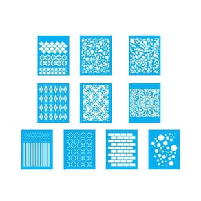 Kit Stencil 10 Unid - Estampas 20 X 25Cm- Ref 21