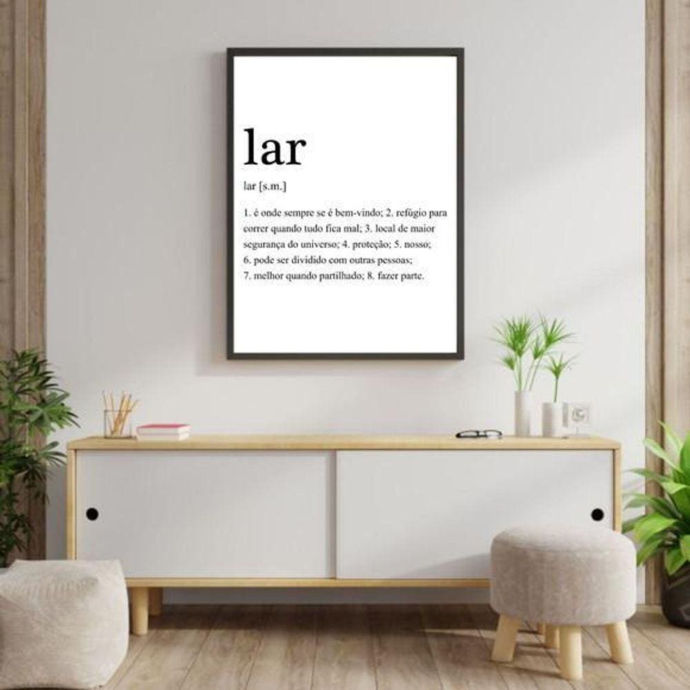 Quadro Definição Lar 60X40Cm Moldura Preta