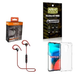 Kit Capinha Moto E7 Fone Bluetooth E Película De Vidro 3D