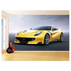 Papel De Parede Carro Ferrari Amarela Garagem 3,5M Car164