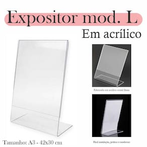 5 Display L Expositor 42X30 Acrílico Cardápio Pix Qr A3 Ver