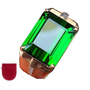 Anel Pedra Esmeralda Fusion Zircônia Banhado A Ouro