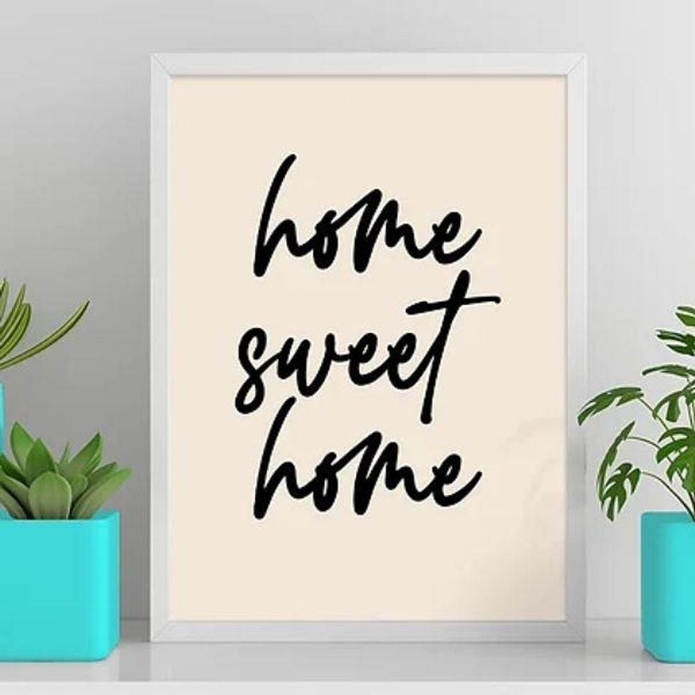 Quadro Decorativo Sweet Home 45X34Cm Branca