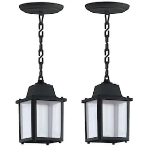 Kit 2 Un Luminaria Pendente Externo Vintage  Preto Alz14