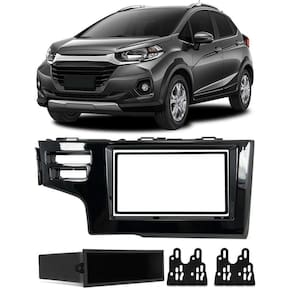 Moldura Painel 1 E 2 Din Honda Wr-V Para Cd Dvd Black Piano