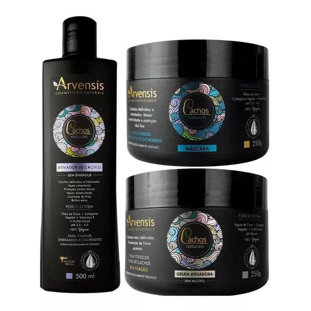 Kit Cachos Ativador Máscara Ondulados Gelatina Alta