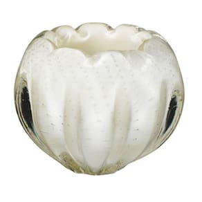 Vaso Em Cristal Murano Pérola - São Marcos 15Cm