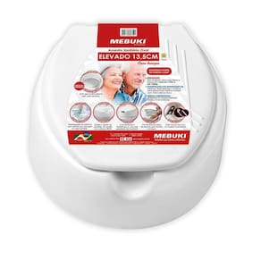 Assento Vaso Elevado Alto 13,5 Idoso Pós Cirurgia Com Tampa