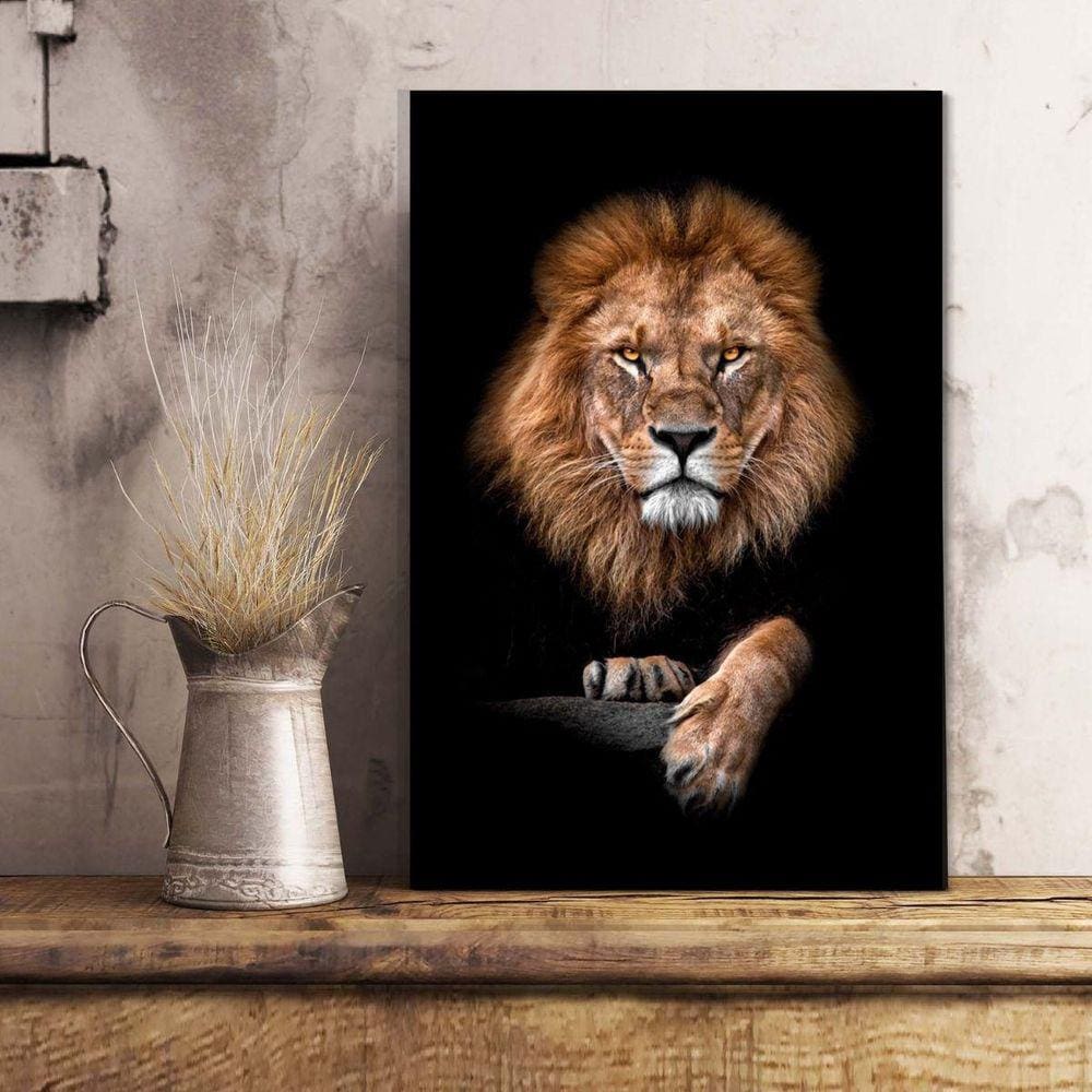 Quadro Leão Decorativo Canvas Judá Jesus Sala Tela Luxo Hd
