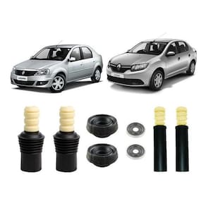 Kit Batente Dianteiro Traseiro Logan 2007 A 2020 Completo