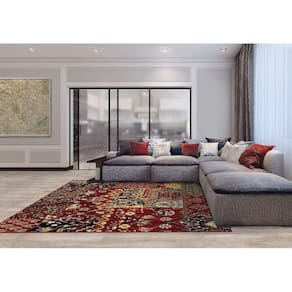 Tapete Herat Vinho 2,50X3,50M Patchwork Clássico