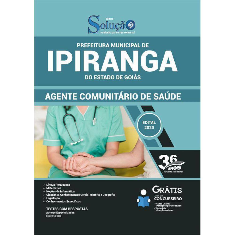 Apostila Ipiranga De Goiás Go - Agente Comunitário De Saúde