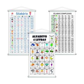 Silabário + Complexo + Alfabeto Kit 3 Banners 80X50Cm