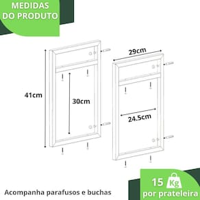 Prateleira Estilo Industrial Para Sala Parede Gnd Bm 60Cm