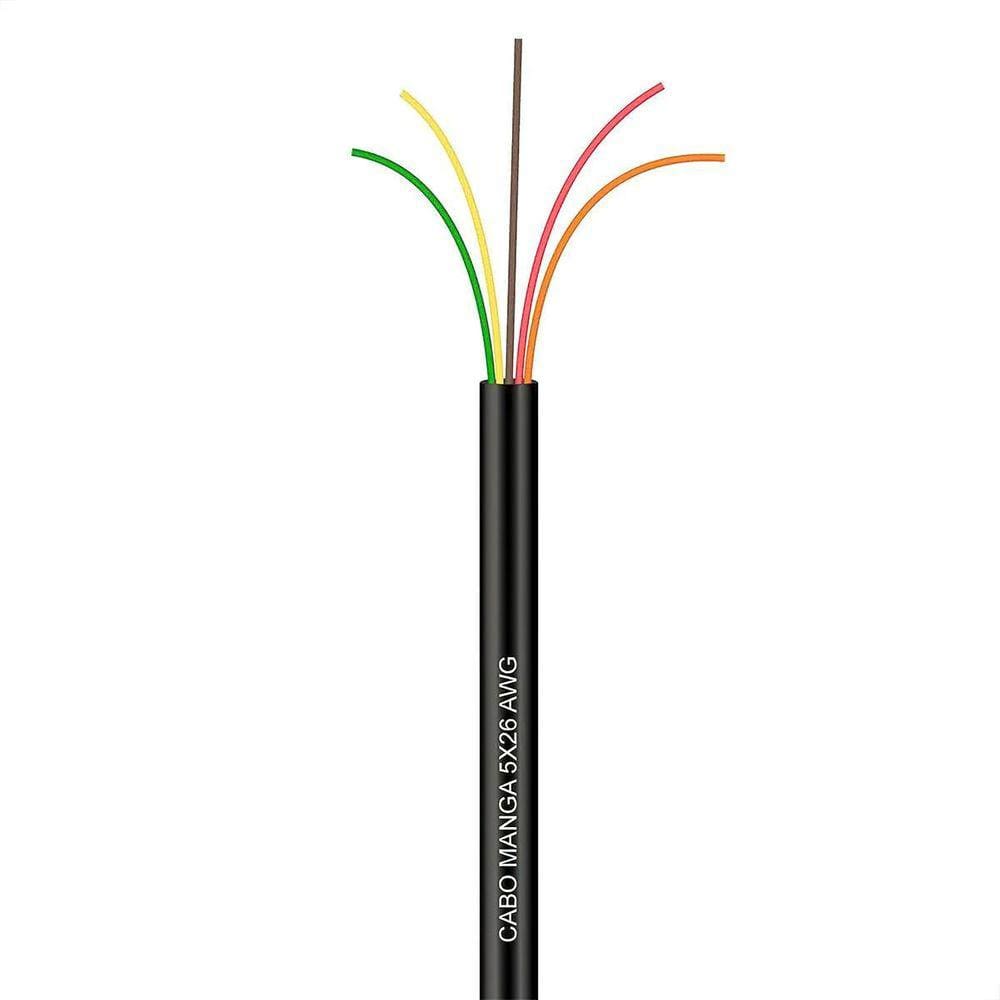 Cabo Manga 5X26 Awg - Sem Blindagem Preto - 40 Metros