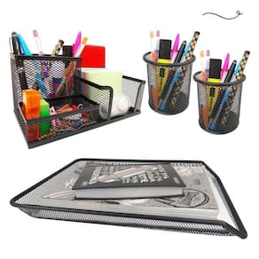 Kit Porta Caneta, Bandeja Organizadora E Organizador Mesa