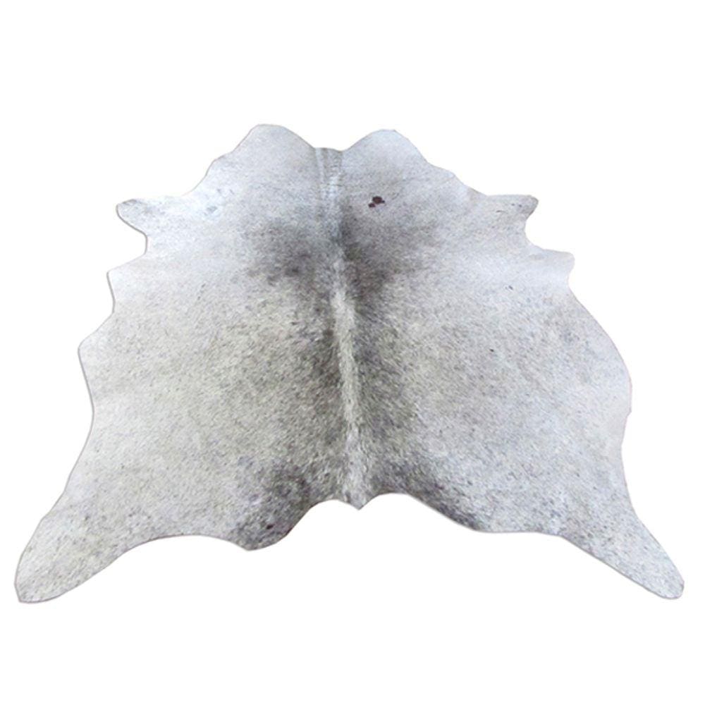 Tapete De Couro Natural Pele Inteira 1,60X1,90M Branco E Cinza