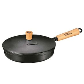 Frigideira Tampa De Ferro Cabo Madeira 23cm Panela Mineira