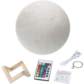 Moon Lamp Pendurado 3D Impressão Moon Light Led 16 Cores