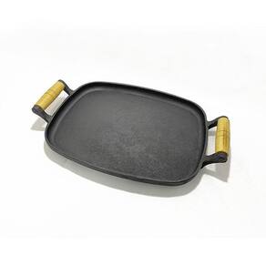 Chapa Bifeteira De Ferro Porção Petisco Duas Alças 24X37Cm