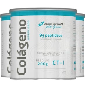 Kit 3Colágeno Hidrolisado Peptídeos Em Pó 200G Sabor Natural