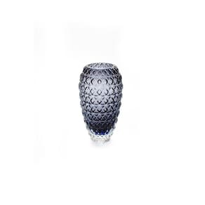 Vaso Em Cristal Murano Azul Oxford - São Marcos 32Cm