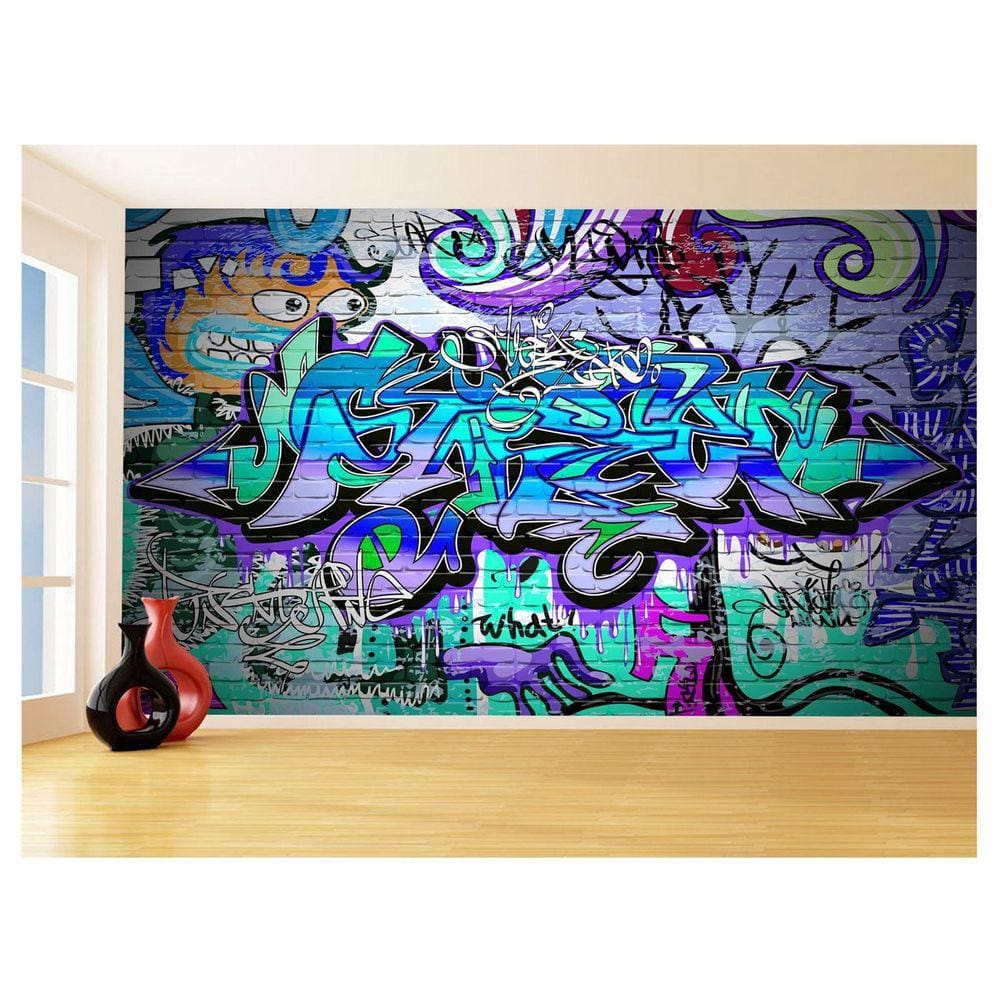 Papel De Parede 3D Arte Graffiti Mural Grafite 3,5M Tra77