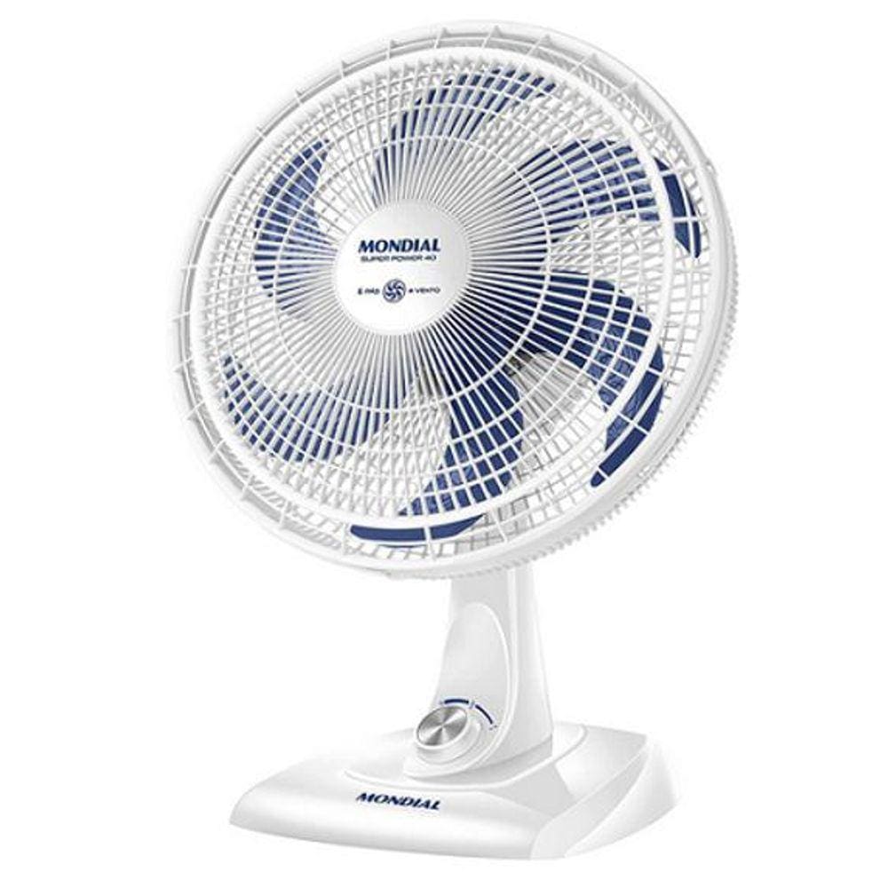 Ventilador De Mesa 40cm Super Power Branco/Azul 127V Mondial