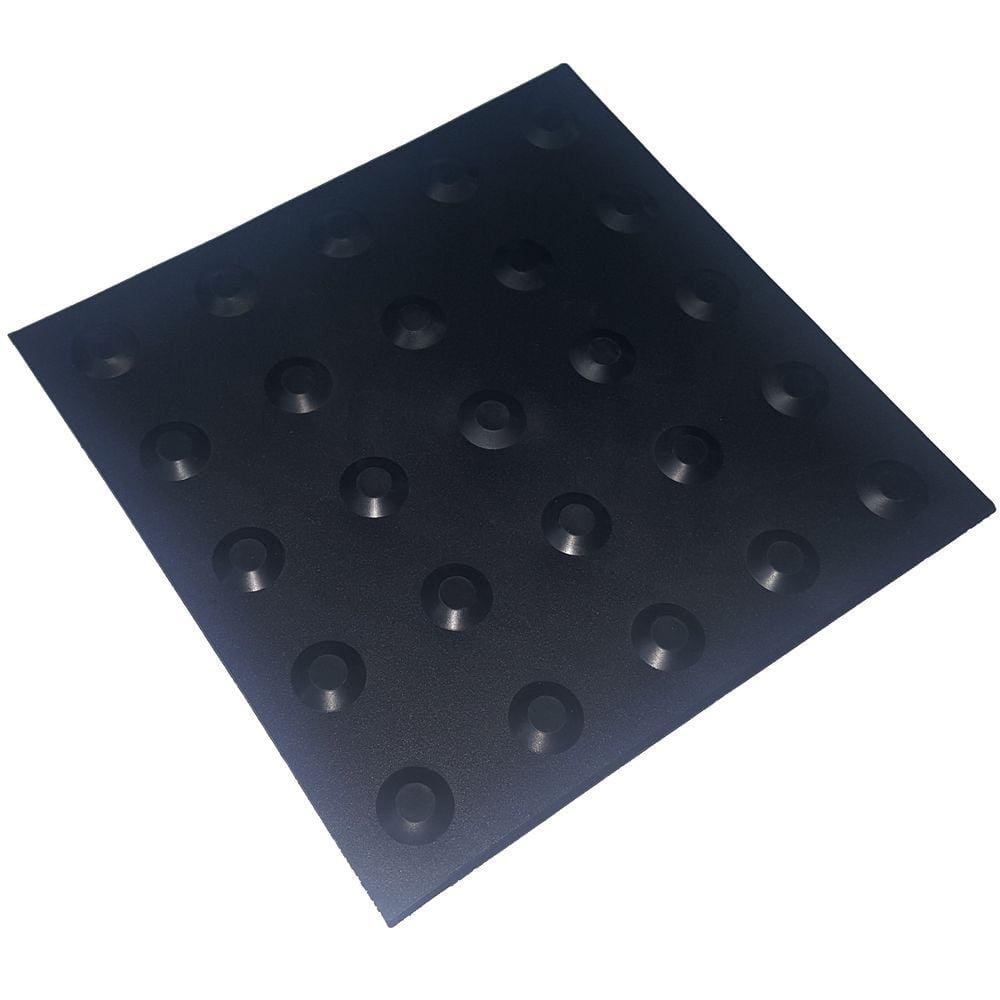 Piso tátil Alerta PVC Preto 25x25cm conforme Nbr9050