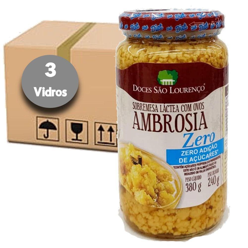 Ambrosia Zero Açucar São Lourenço 380G  3 Vidros
