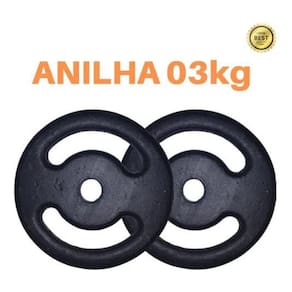 Anilha 3kg Super Premium Ferro Fundido Pintado Kit 2 Peças