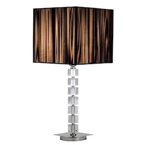 Abajur Luminaria De Mesa Oceano De Cristal Led Cúpula Preta