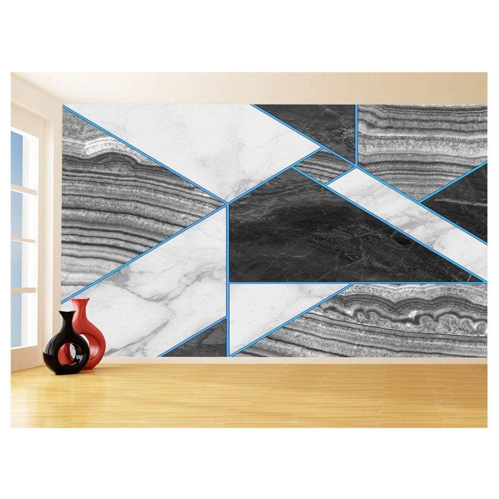 Papel De Parede 3D Estilo Marmore Cores Formas 3,5M Mbr28