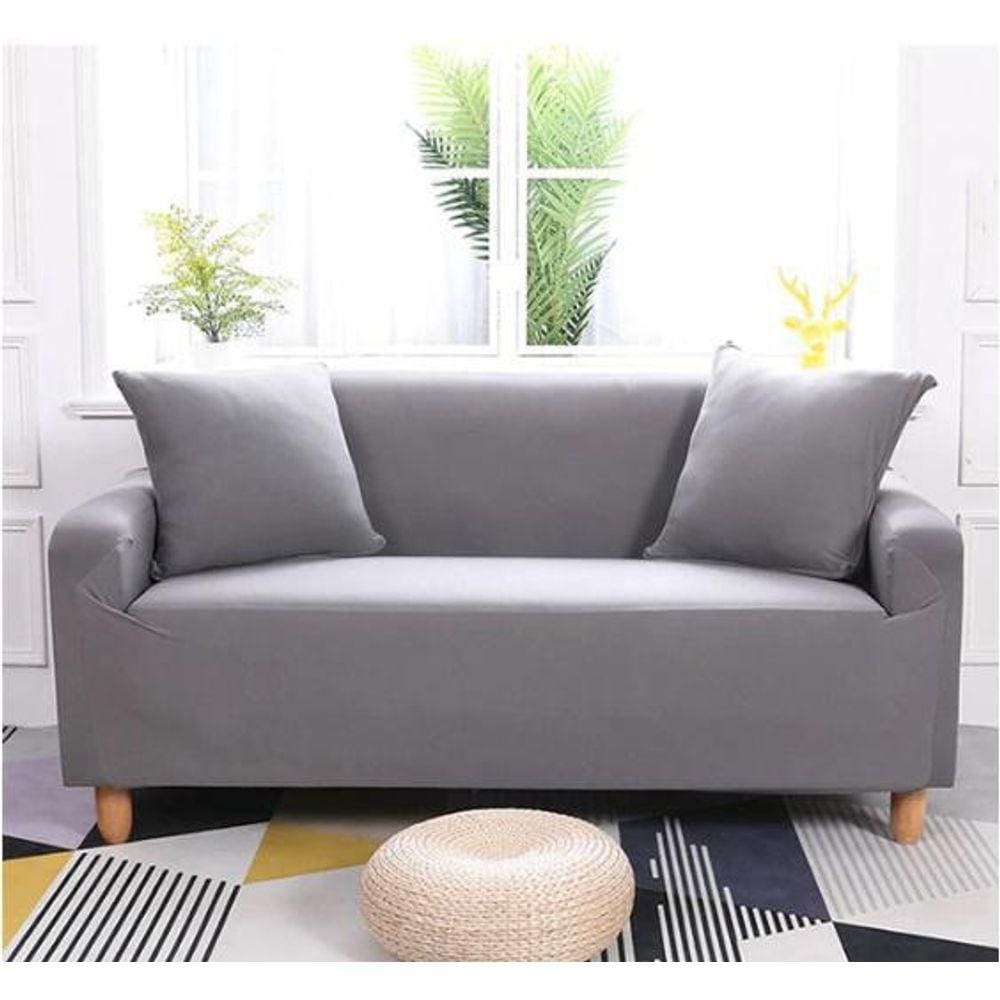 Capa De Sofá Spandex 2 Lugares 145-185Cm Cinza